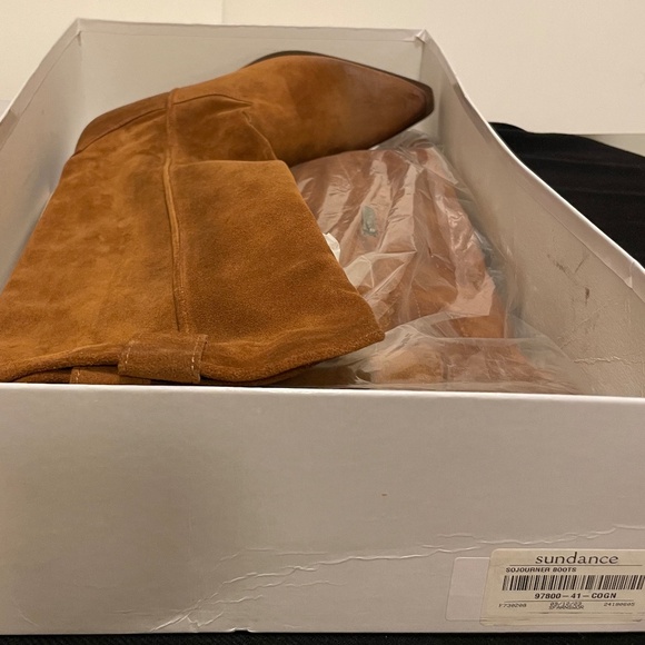 Sundance Western Slouchy Suede Boot - Cognac - Picture 5 of 5